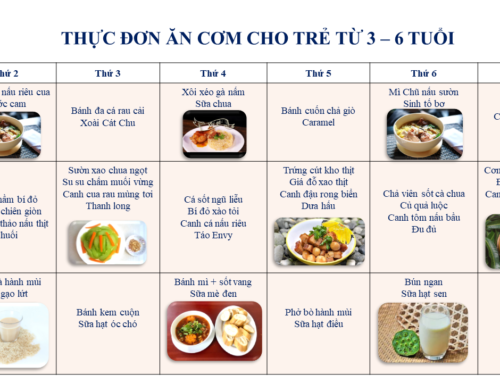 Thực đơn ăn cơm cho trẻ từ 3 – 6 tuổi