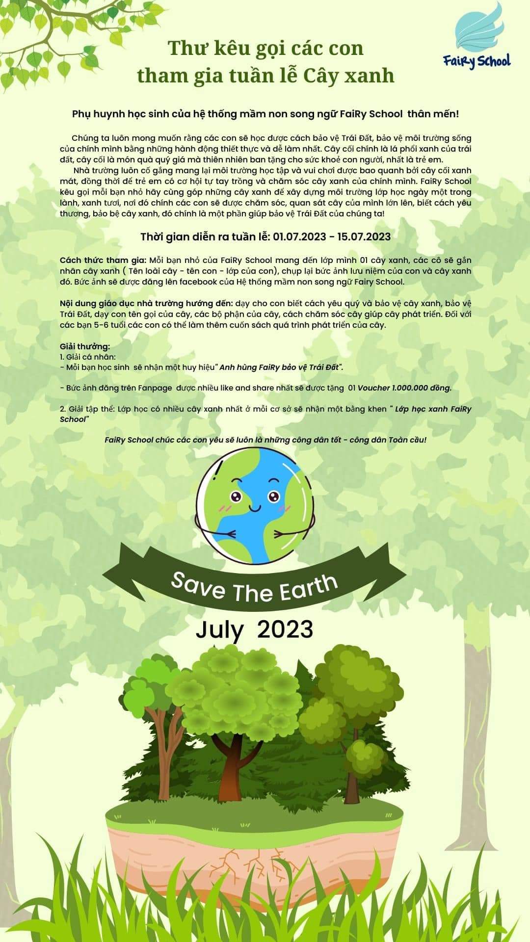 Phát động cuộc thi Tuần lễ cây xanh 01.07-15.07.2023
