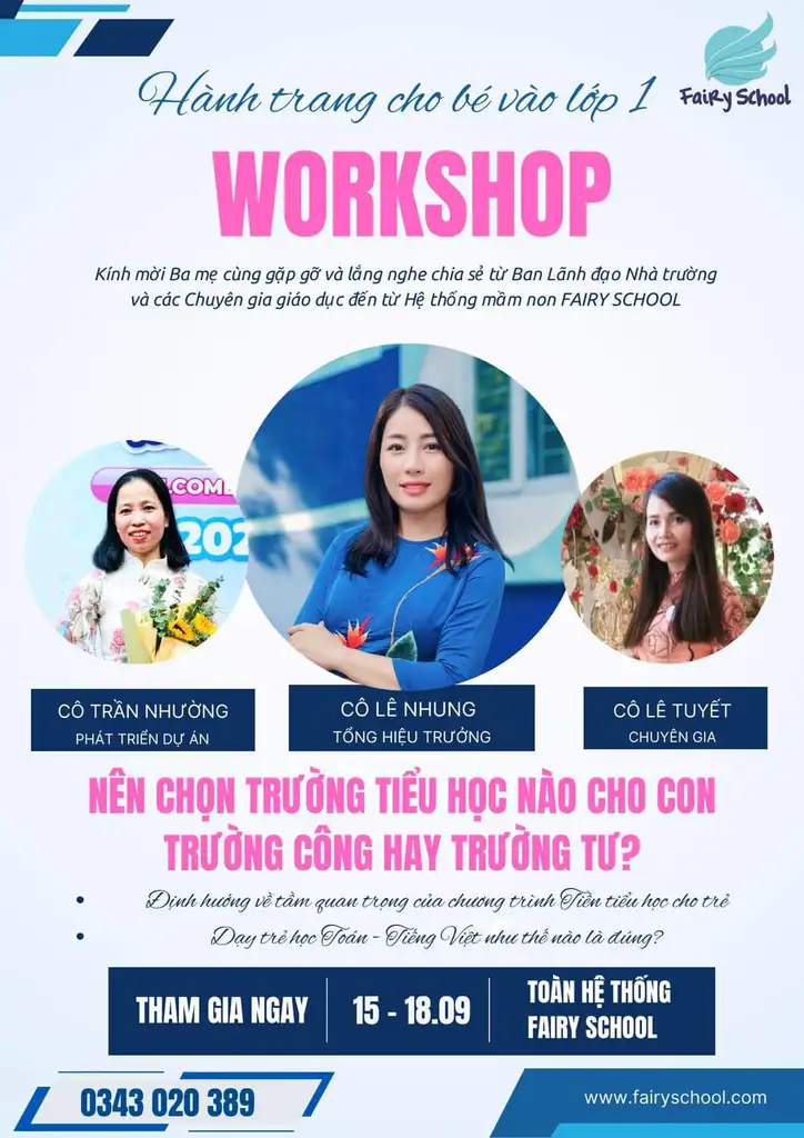 Chuỗi Workshop chọn trường tiểu học nào cho con - công hay tư thì phù hợp